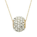 18n Gold Plated 11mm Roller Ball Crystal W/ Chain.